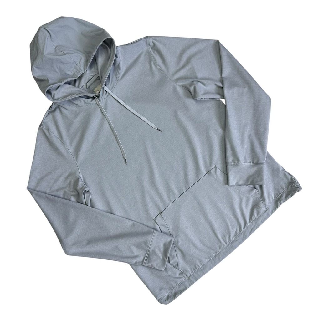 Vuori Mens Gray Sunday Element Performance Comfort Knit Pullover Hoodie Size L
